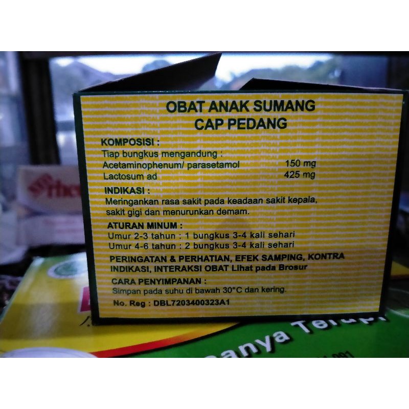 obat anak sumang puyer cap pedang. per ikat isi 20sachet.