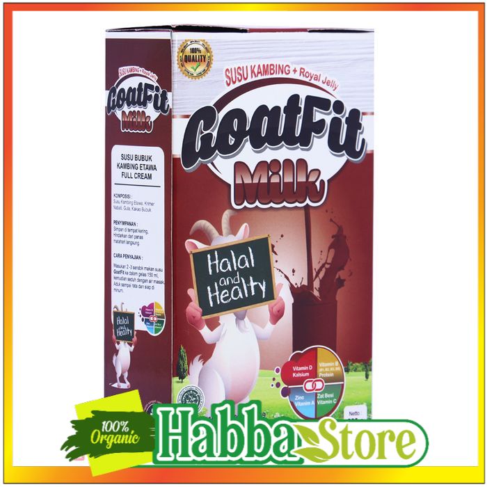 

GOATFIT MILK COKLAT susu Kambing ettawa plus Royal jelly - Original Produk