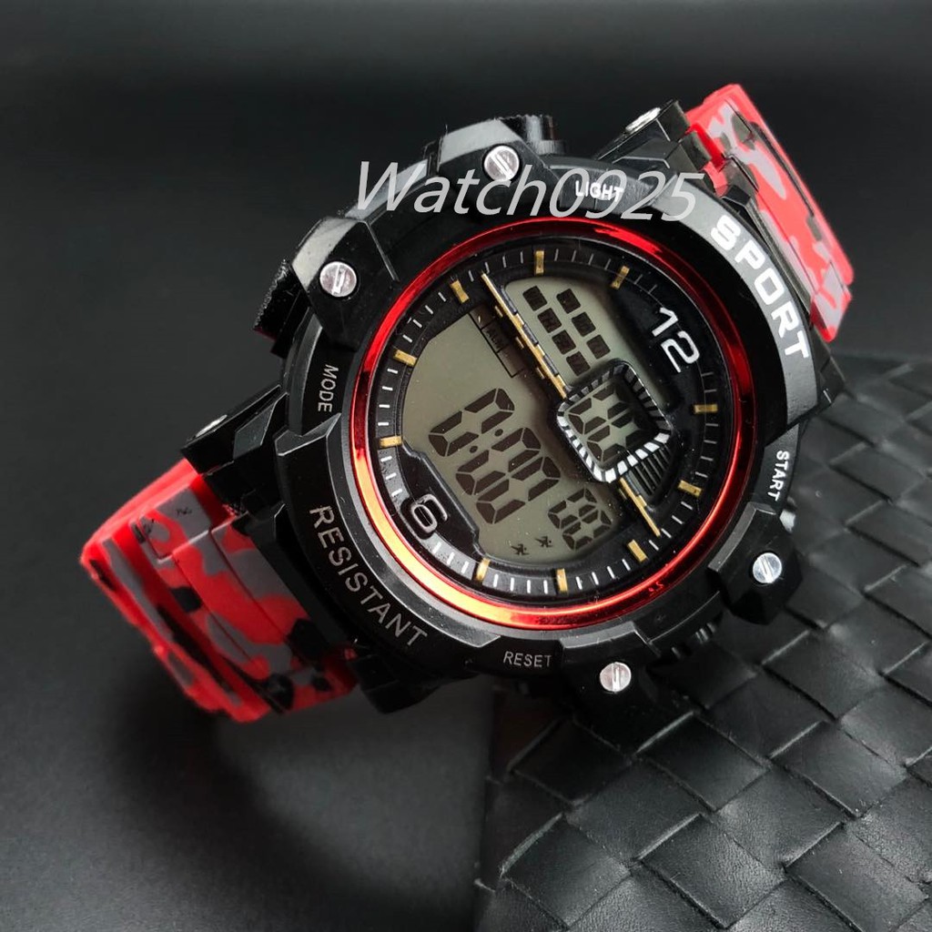 JAM TANGAN PRIA PROMO RUBBER JAM TANGAN DIGITAL SPORT DUAL-TIME LIST MURAH FASHION M57