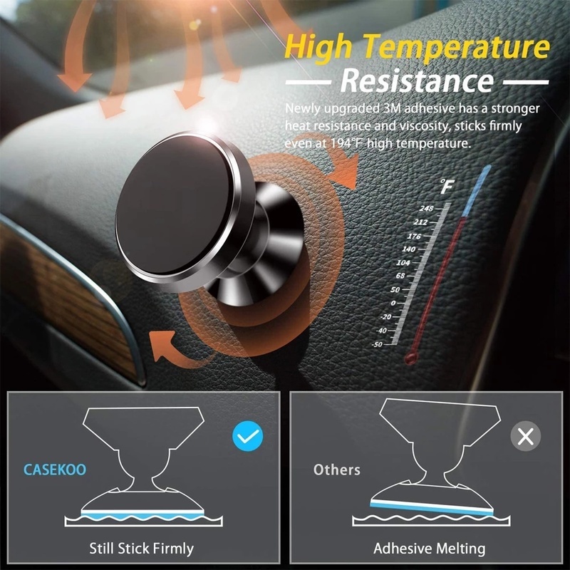 Bracket Magnetik Holder Handphone Universal Rotasi 360 Derajat Bahan Aluminum Alloy Untuk Dashboard Mobil