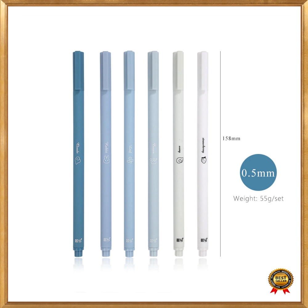 

Unik JIANWU Gel Pen Pena Pulpen Bolpoin 0.5mm 6 PCS - Z-1901 - Blue Berkualitas