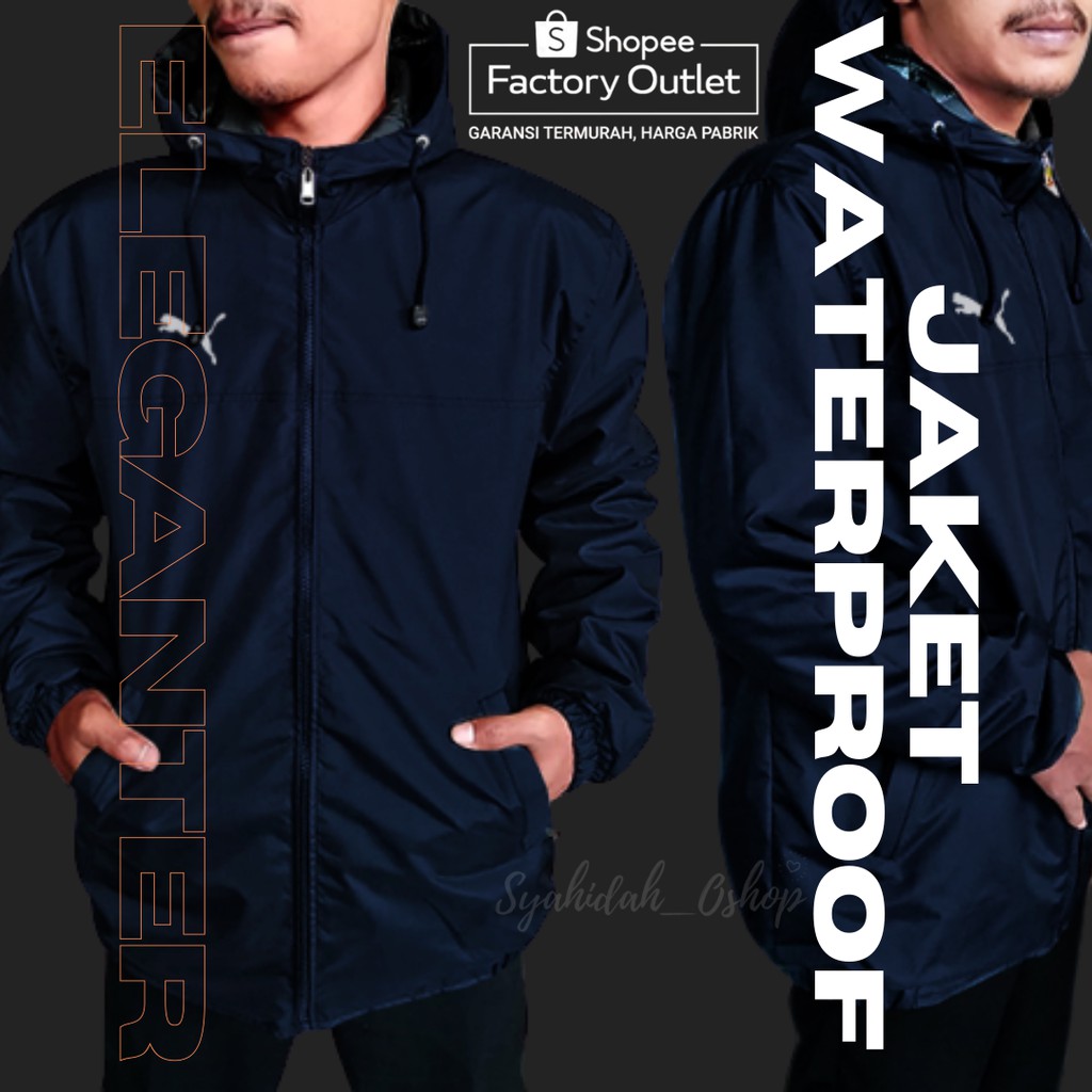 JAKET PRIA ANTI AIR JAKET WATERPROOF POLOS PUMA FUMA JAKET COWOK OUTDOOR TERLARIS PARASUT TALSAN