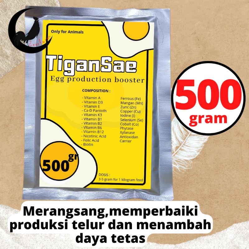 multivitamin memperbaiki kualitas dan masa telur serta menambah daya tetas 500 gram tigan sae zeorfarm