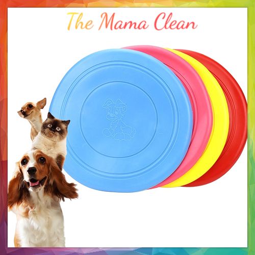 frisbee silikon rubber terbang dog toys pet mainan hewan piring