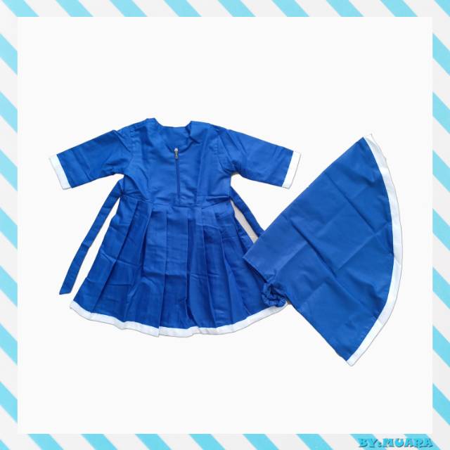 GAMIS BABY GIRL MUARA SIMPLE ELLECTRIC BLUE LIST WHITE