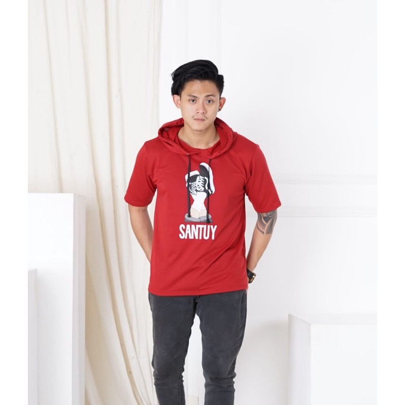 SWEATER HOODIE PRIA HODDIE DISTRO SANTUY LENGAN PENDEK FASHION PREMIUM KEKINIAN