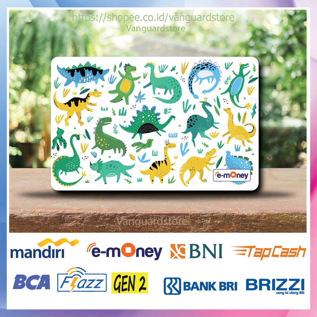 KARTU E MONEY E TOLL KARTUN DINOSAURUS LUCU ANIME 13 EMONEY MANDIRI FLAZZ BCA BNI TAPCASH BRIZZI BRI