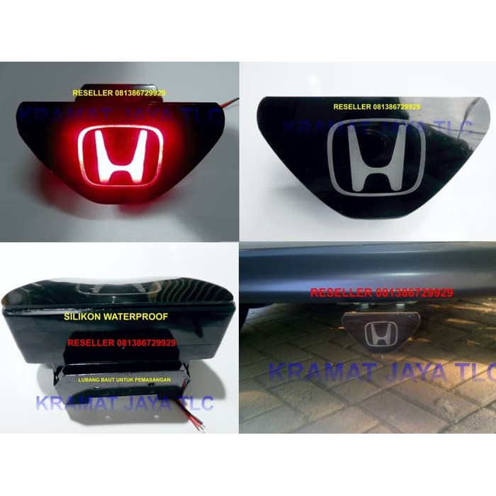 LAMPU REM LED F1 COVER AKRILIK GRAFIR LOGO MOBIL HONDA Hitam