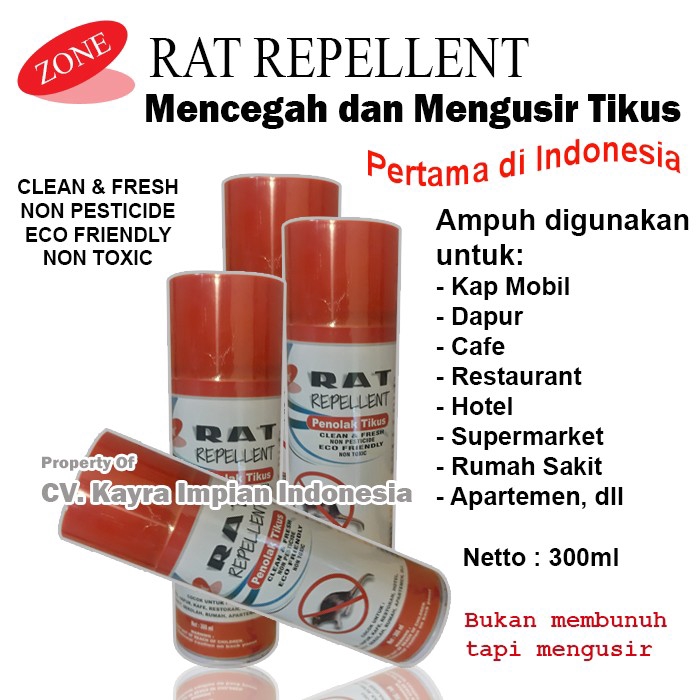 Pengusir Tikus Zone Rat Repellent Anti Tikus Di Kap Mobil / Dapur