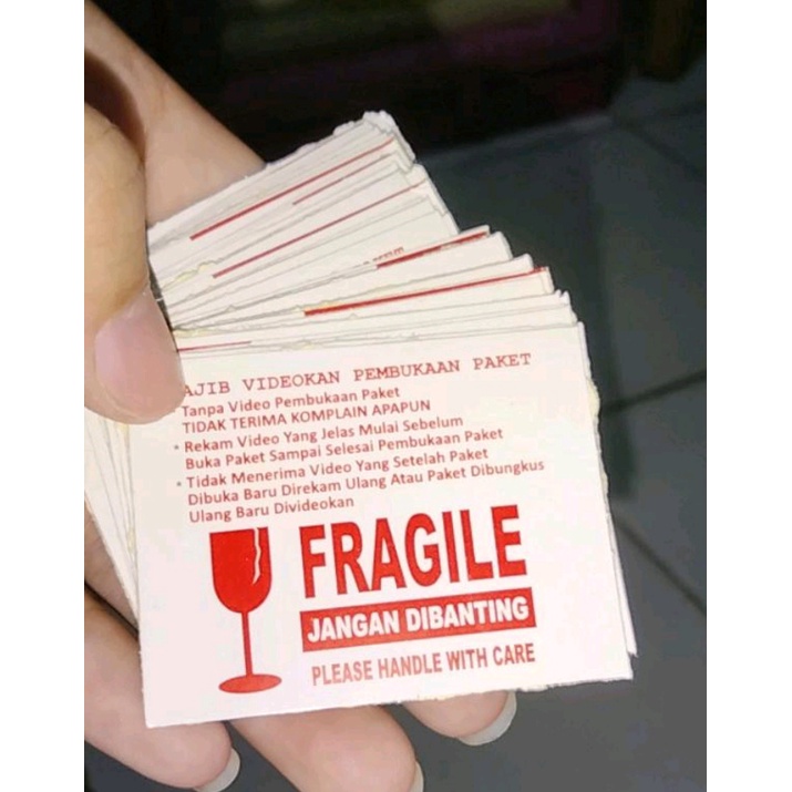 Kertas stiker fragile