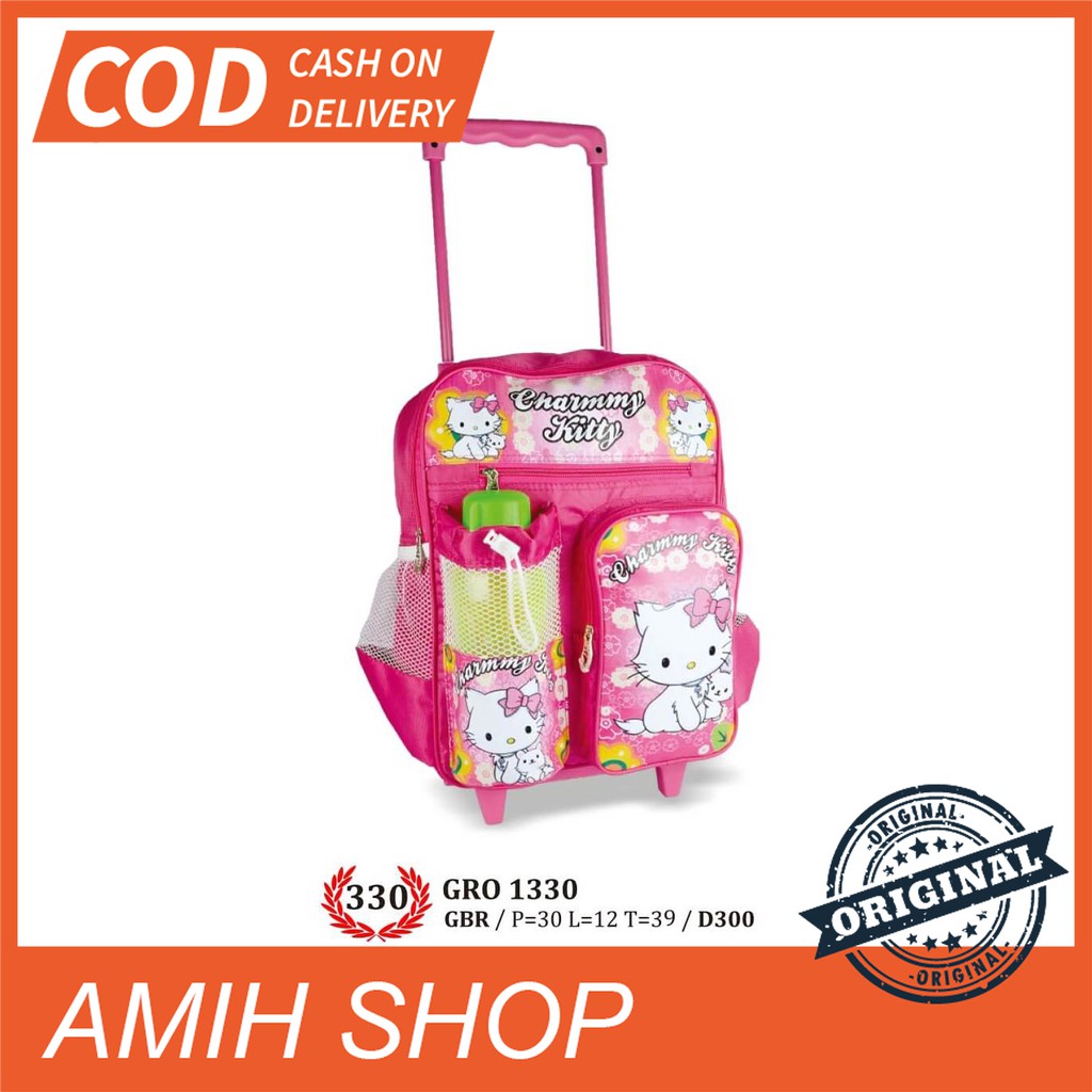 TAS RANSEL RODA HELLO KITTY ANAK GIARDINO - GRO 1330 ORIGINAL