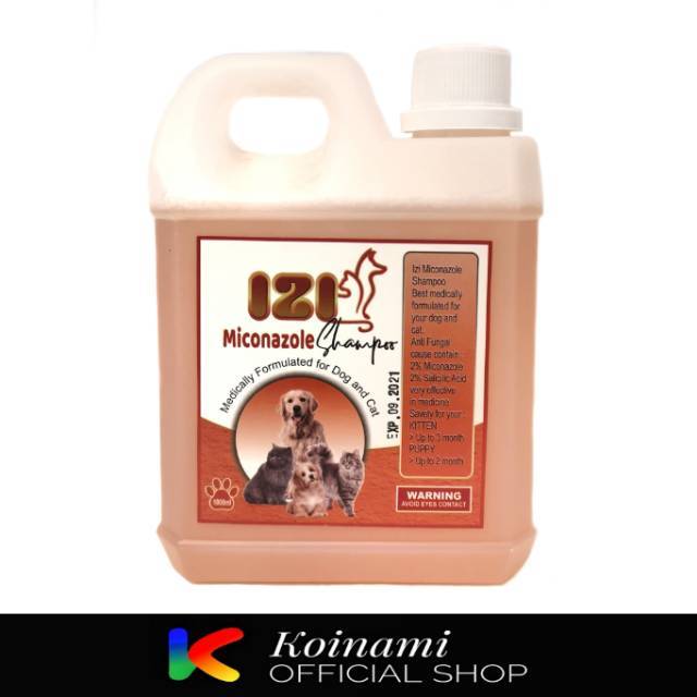 SHAMPO IZI MICONAZOLE ANTI JAMUR 1 liter ORANGE / SHAMPO JAMUR  kucing anjing / GROOMING / TALI MAS