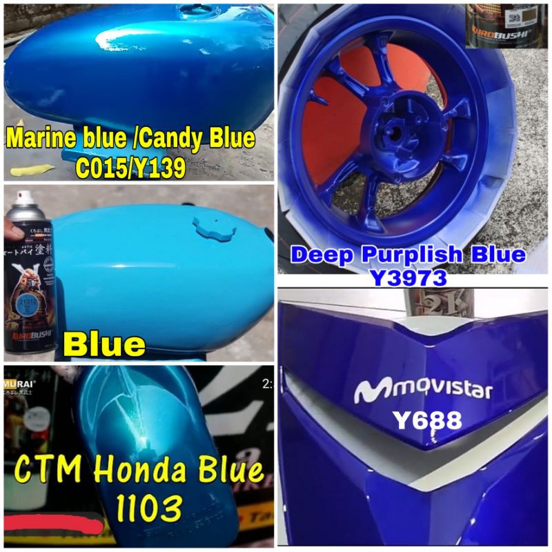 CAT SAMURAI PAINT BIRU BLUE-MARINE--DEEP PURPLISH-MOVISTAR-CTM HONDA BLUE-CANDY -TIVOLI AZURE CATSAM