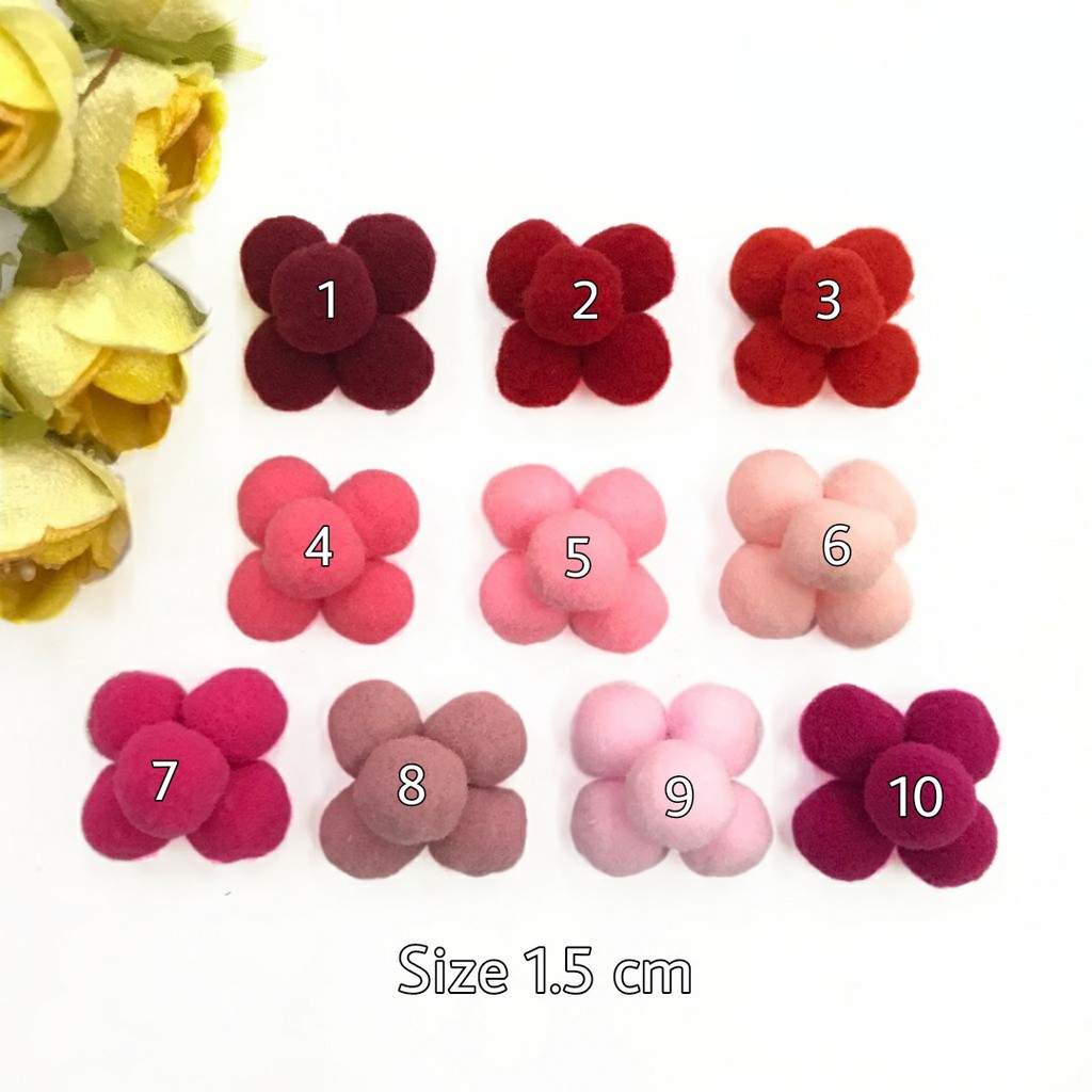 1 PACK - 1 CM &amp; 1.5 CM POMPOM HALUS ANEKA WARNA