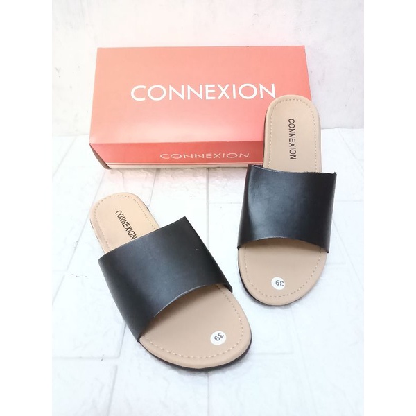 Sandal Wanita slip on Brand Matahari SALE Connexion Slop polos teplek Fashion Cewek Terbaru (CNX FLT 01)