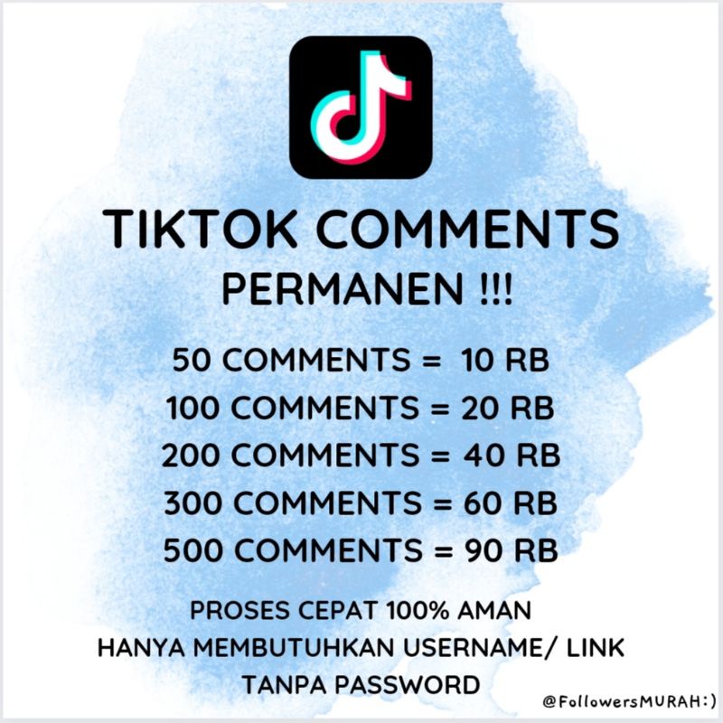 Komentar Tiktok/ Comment Tiktok Murah 100% Privasi Aman