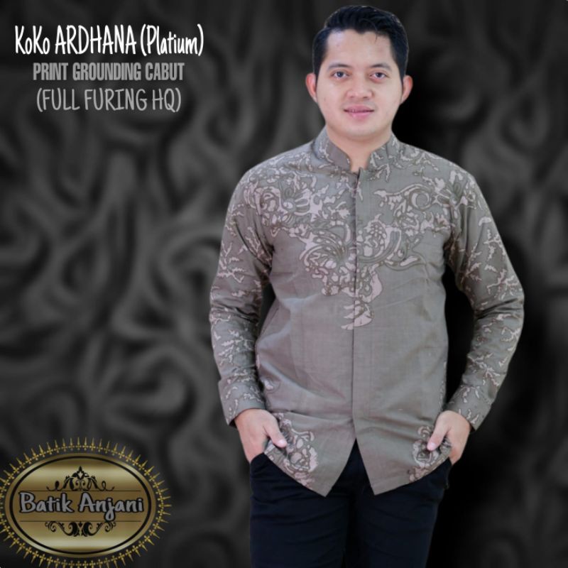 baju koko batik lapis furing katun premium ardahana platinum