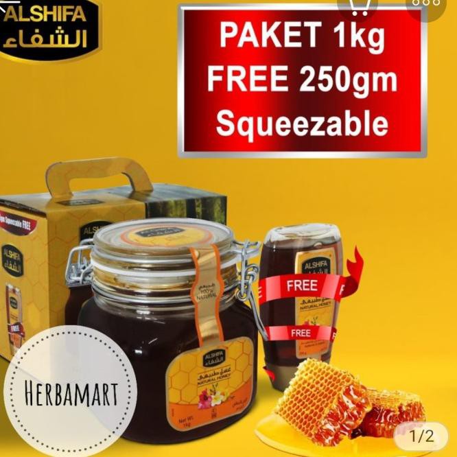 

Trend's update Madu alshifa paket 1kg Free 250gr alsifa Natural Honey S41S1 .,,!|!