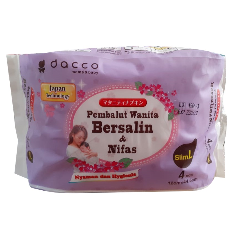 Pembalut BERSALIN / NIFAS 4 pcs JAPAN Technology Mama  Nyaman, Hygenis Dacco osaki ens