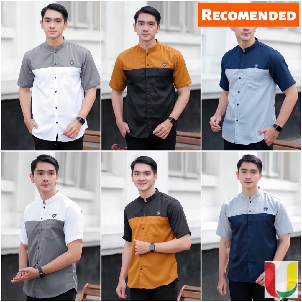 Baju Kemeja Koko Pria Lengan Pendek Bahan Toyobo Baju Muslim Terbaru Elegan Atasan Muslim Pria Koko Modern by Batik Usman