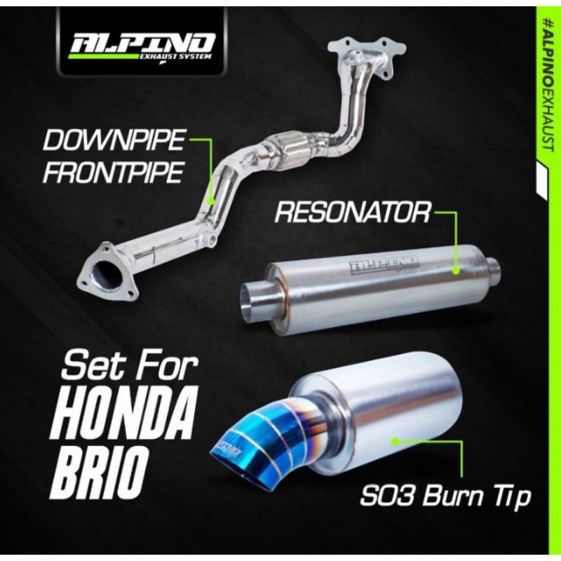 knalpot racing mobil merk alpino exhaust fullset untuk Honda Brio