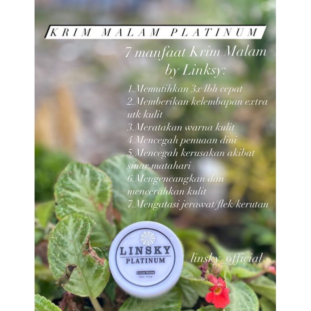 (BPOM)LINSKY MALAM PLATINUM,KRIM MALAM double WHITENING
