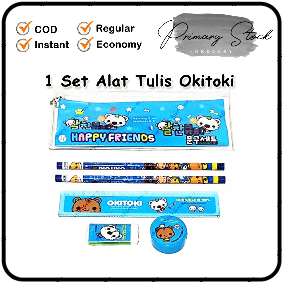 Alat Tulis Set Anak Murah Lengkap Aesthetic Karakter Unicorn BTS Hello Kitty BT21 OKITOKI DF 803
