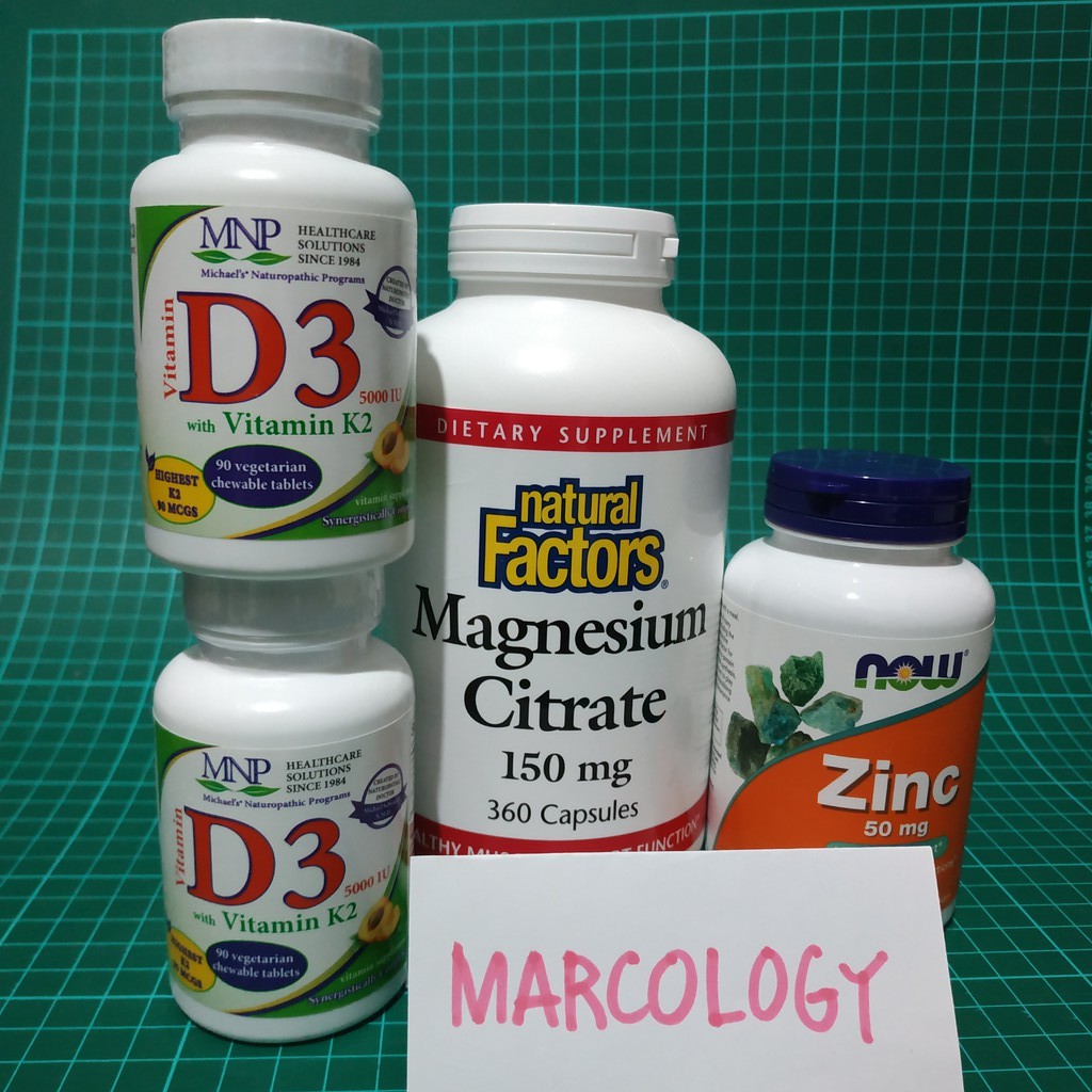 Paket Vitamin D3 5000iu K2 Magnesium Zinc, Quattro Formula