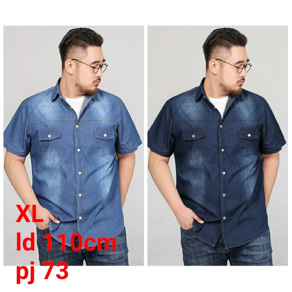 MOKOKOMO KEMEJA PRIA JEANS DELON LENGAN PENDEK ATASAN PRIA JEANS FASHION PRIA NT