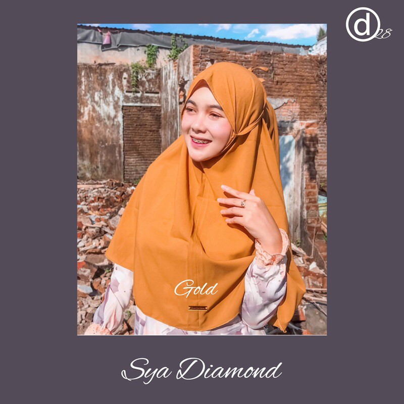 Sya Diamond Gold | jilbab instan | hijab polos | Bergo Dwinaa
