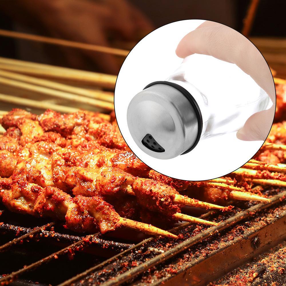 Solighter Pepper Shaker Aksesoris Dengan Lubang Tuang Kaca Dispenser Bumbu Isi Ulang