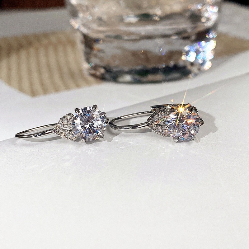 Anting Kristal Cubic Zirconia Gaya Romantis Untuk Wanita