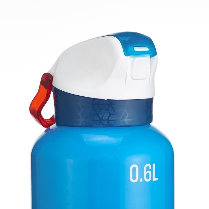 QUECHUA Botol Air Aluminium 0.6L Instant Opening Dengan Sedotan Hiking Camping Trekking