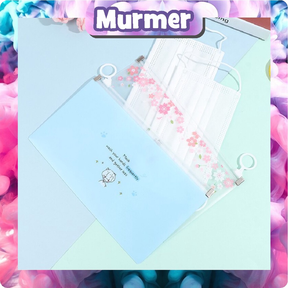 Murmerofficial Kotak Masker Karakter Lucu Tempat Penyimpanan Masker Berbahan Plastik Transparan R597