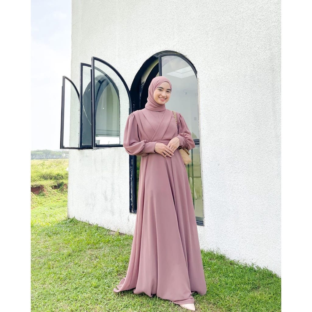 Best seller Jihan dress gamis rianti id referensi javina//Seroja fashion Gamis Malaysia Outer Ceruty