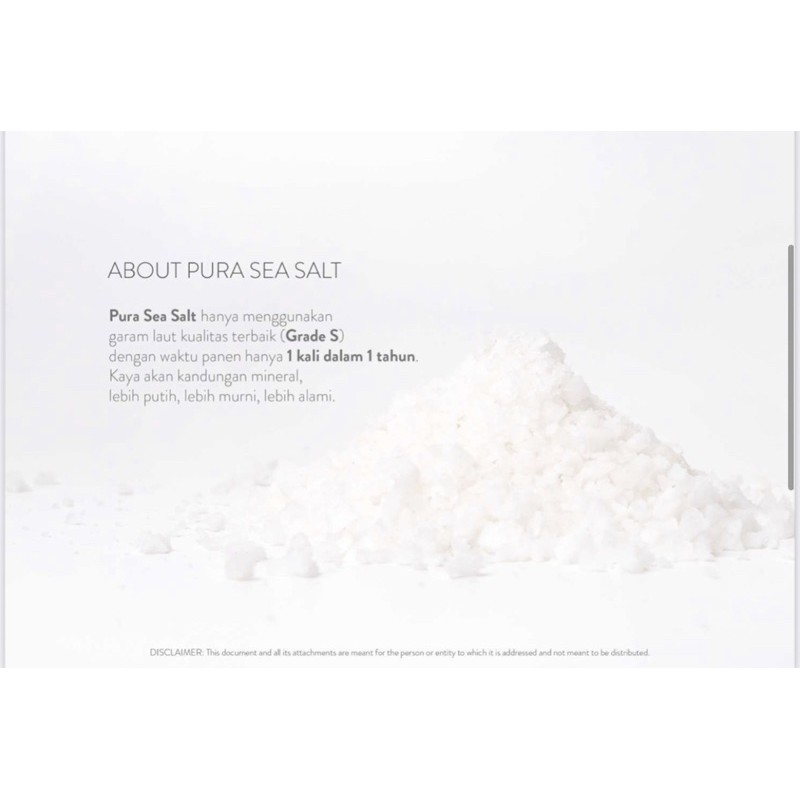 PURA PUREST SEA SALT 300 GR - GARAM LAUT NATURAL (COARSE/KASAR)