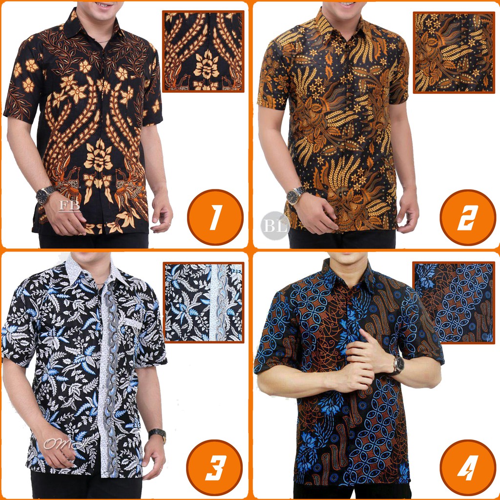 Kemeja Batik Baju batik Atasan Pria Lengan Pendek 15 Motif pilihan seragaman special promo 2019