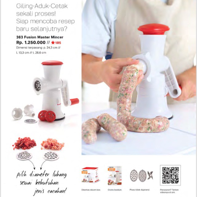 Tupperware Fusion Master Mincer Penggiling Daging Manual Shopee Indonesia