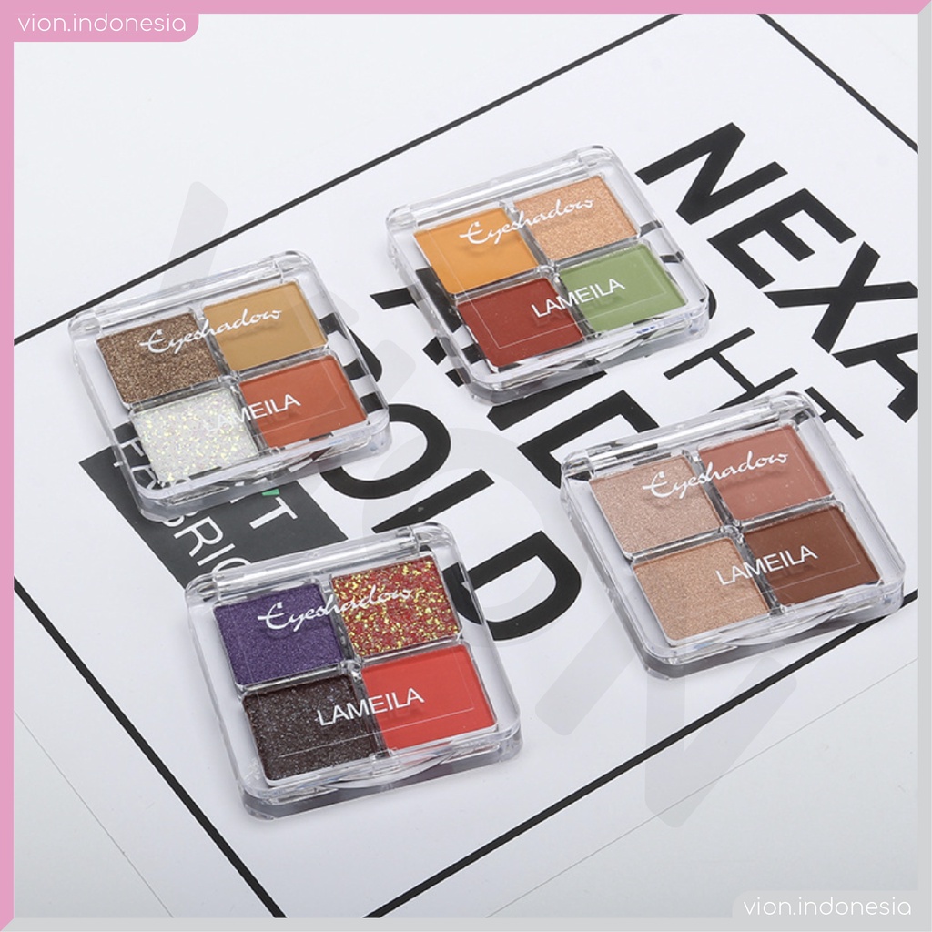 LAMEILA Eyeshadow Avocado 4 Colours Shimmer Fruit Disk Matte Palette Original LA008