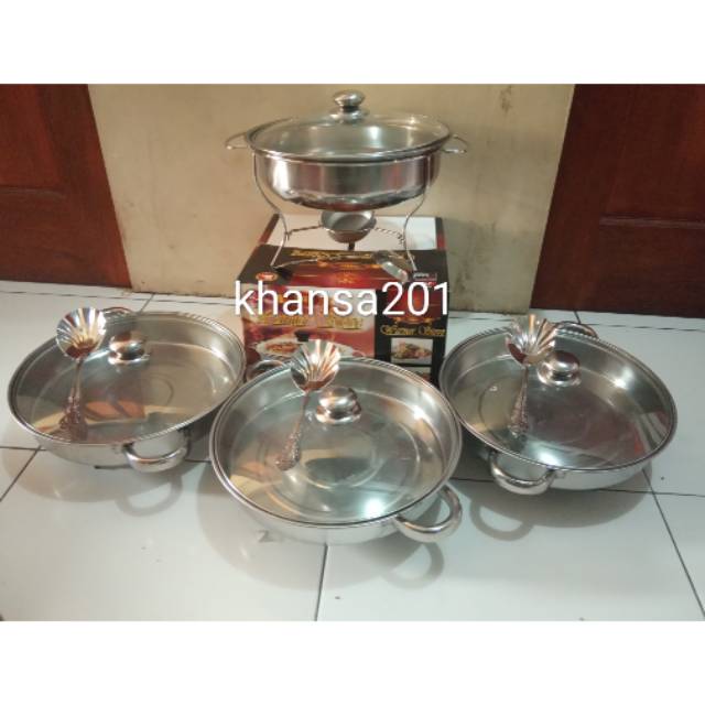 Prasmanan set bulat tutup kaca 4