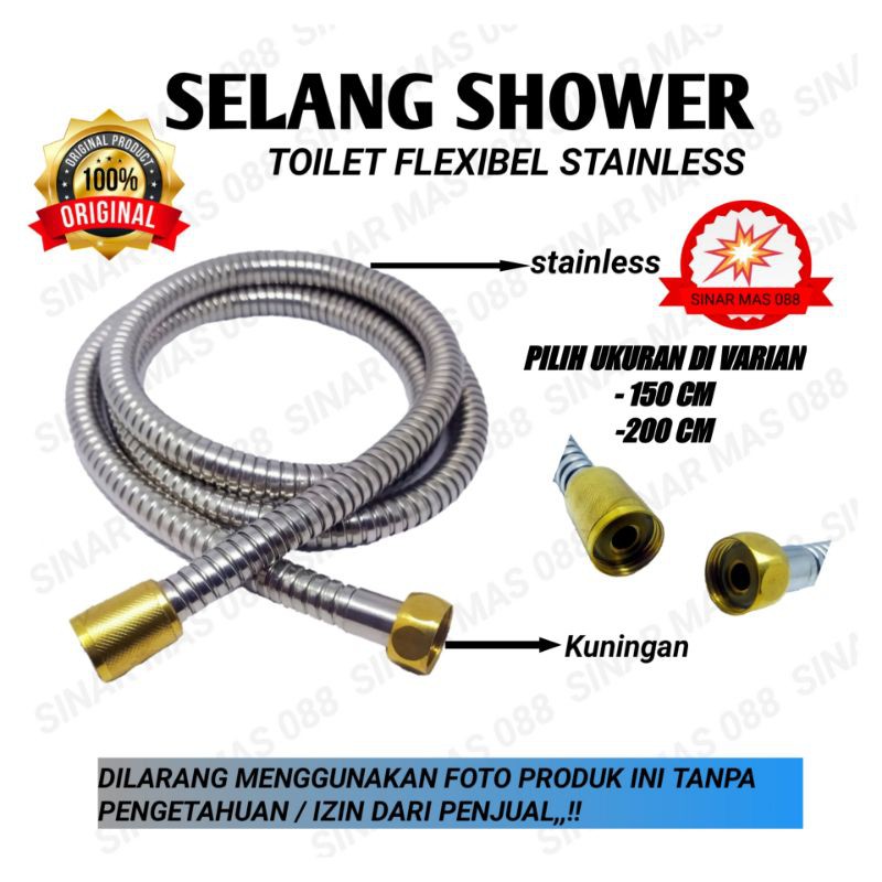 Jual SELANG SHOWER 150CM200CM KUNINGAN ASLI SLANG SHOWER SELANG