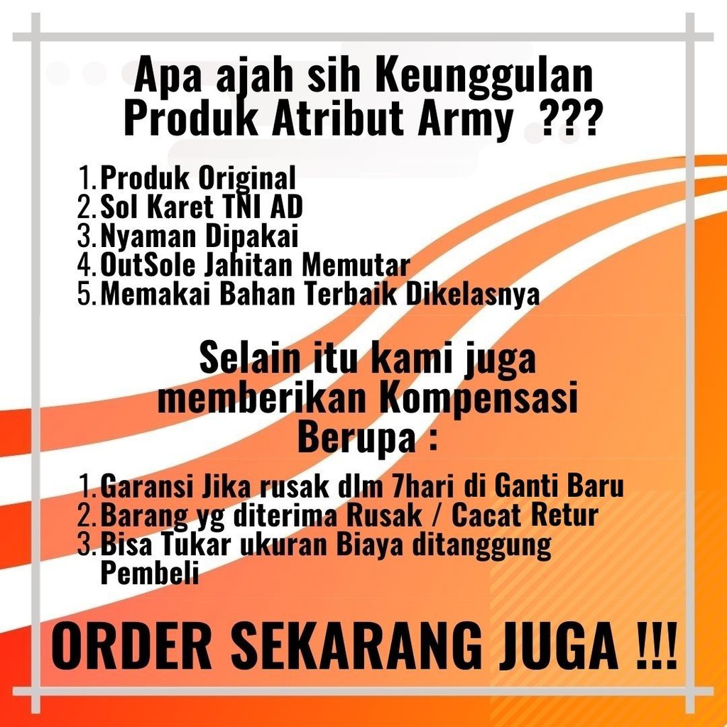 Sepatu PDL TNI Kulit Asli Model Jatah Satpam Security Banser Pria Sepatu Dinas Kerja Lapangan Hitam Tali Resliting