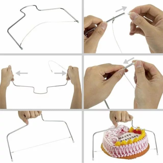 Pemotong Kue Adjustable Wire Cake Cutter Slicer Leveler / Pemotong Kue Slicer Cake bolu