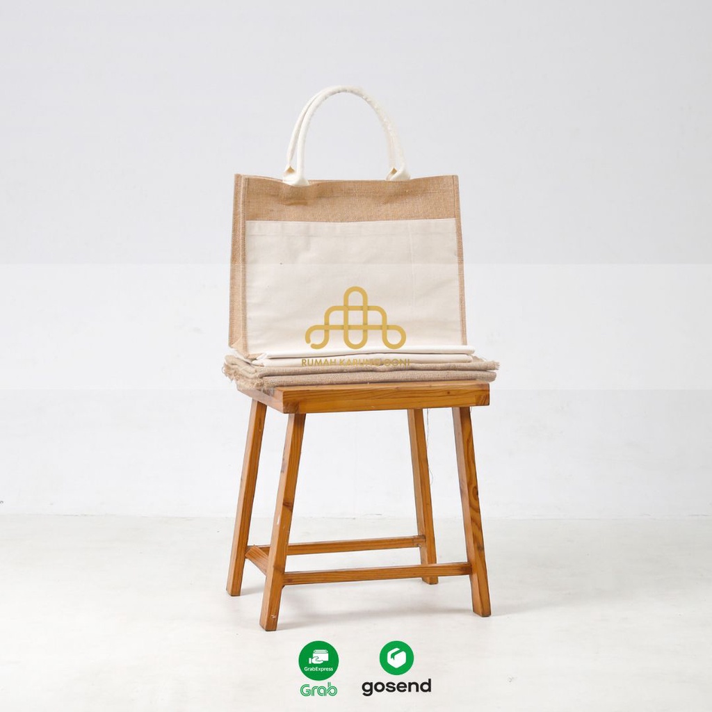 Totebag FAGU Goni - Tas Goni Kombinasi Canvas - Tas Aesthetic Eco Friendly