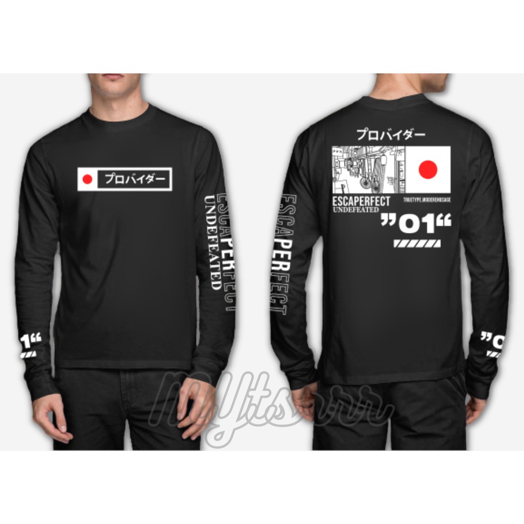 KAOS ESCAPERFECT UNDEEATED LENGAN PANJANG / KAOS JEPANG / KAOS NIPPON / KAOS PRIA / KAOS LENGAN PANJ