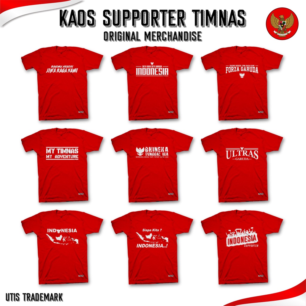 Baju kaos timnas indonesia t-shirt supporter original merchandise