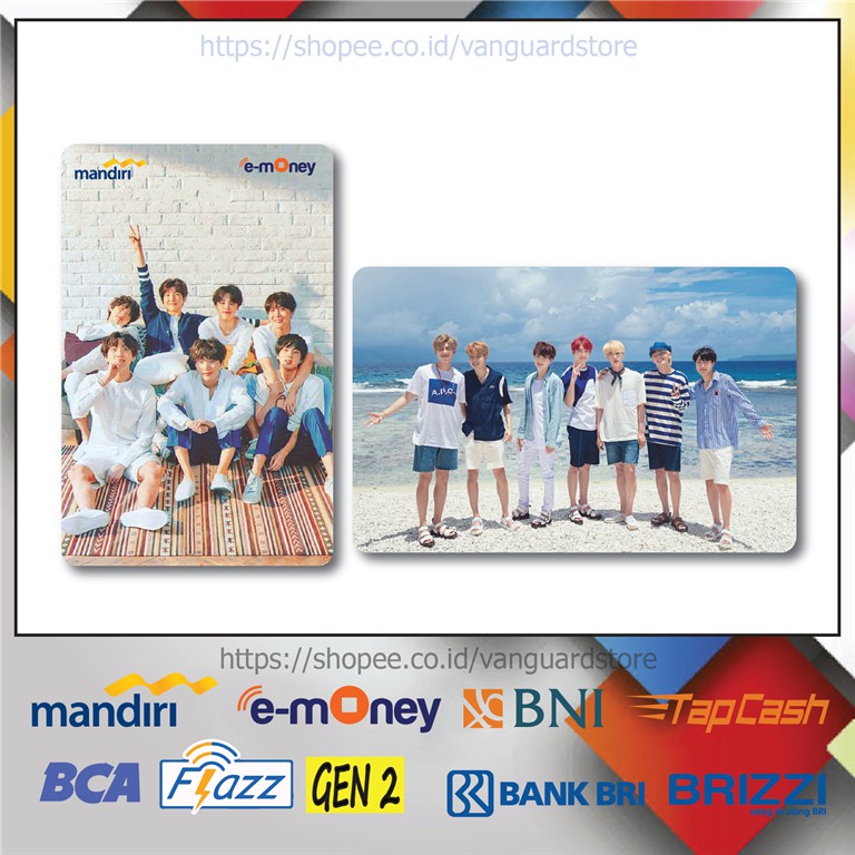 KARTU E MONEY E TOLL KPOP BTS BOY BAND 3 EMONEY MANDIRI FLAZZ BCA BNI TAPCASH BRIZZI BRI-2 SISI