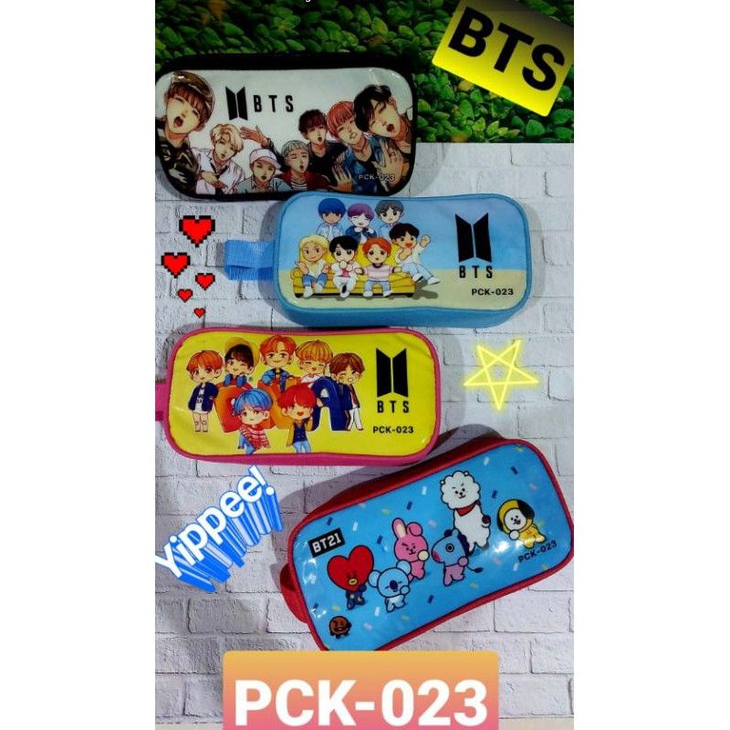 Kotak Pensil KAIN/PENCIL CASE PVC/tempat pensil-BtS-023