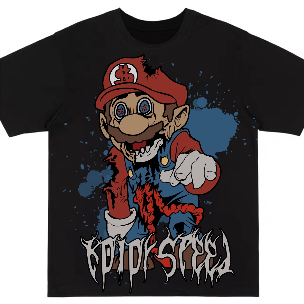 Kaos T Shirt Unisex Dengan Model Lengan Setengah Dan Gambar Kartun