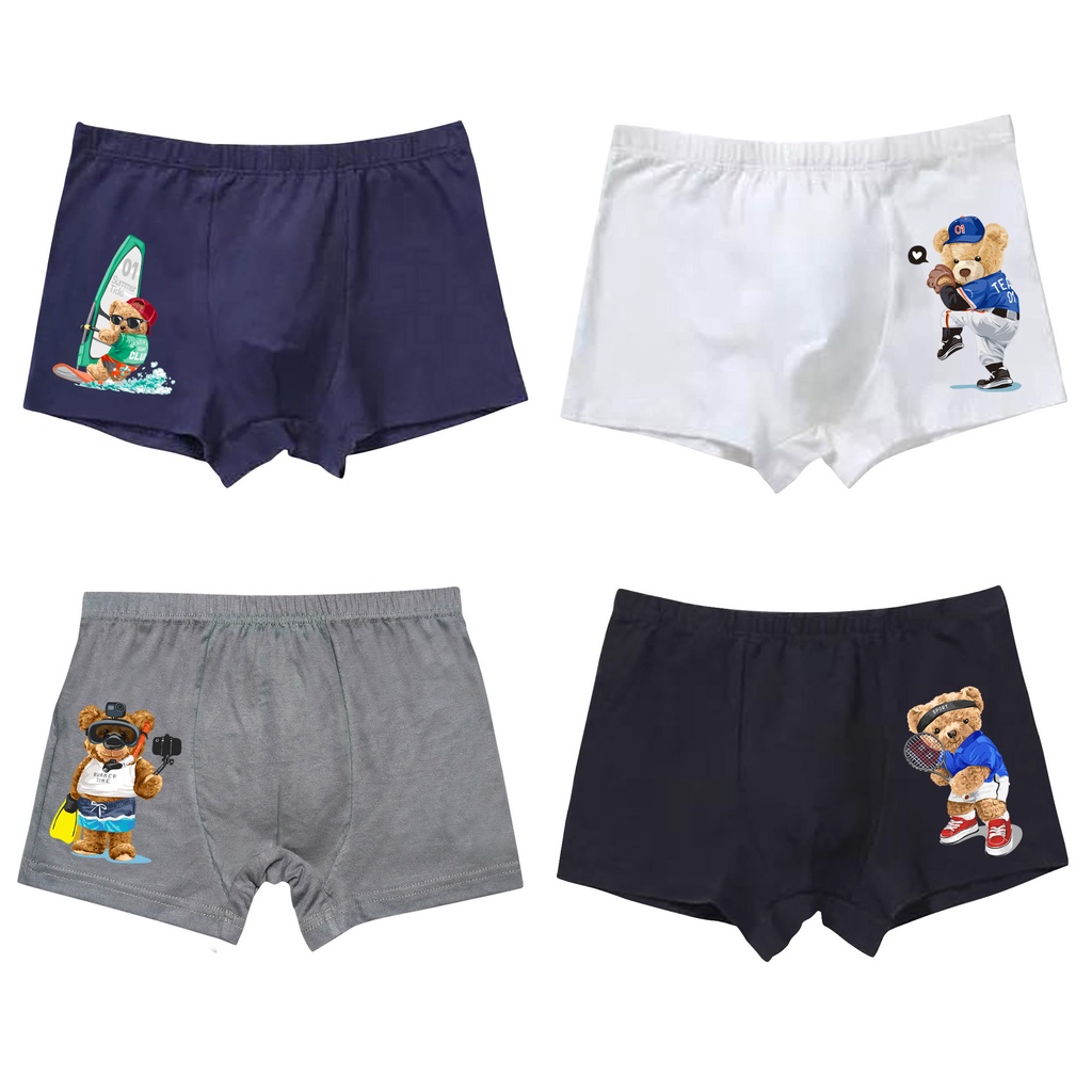 Celana Dalam Anak Laki-Laki Boxer Anak Cowok Tema Sport Bahan Rayon Spandex Premium Usia 1 Tahun Sampai 12 Tahun Golden1978